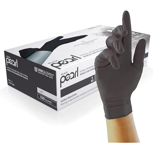 Unigloves Black Pearl Nitrile Examination Gloves - Multipurpose