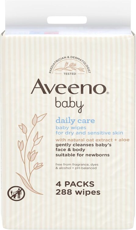 Aveeno Baby Wipes Sensitive Skin, Cleanse Gently