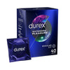 Durex Extended Pleasure Condoms, Regular Fit, 40s, Easy On Shape, With Silicone Lube, Natural Latex