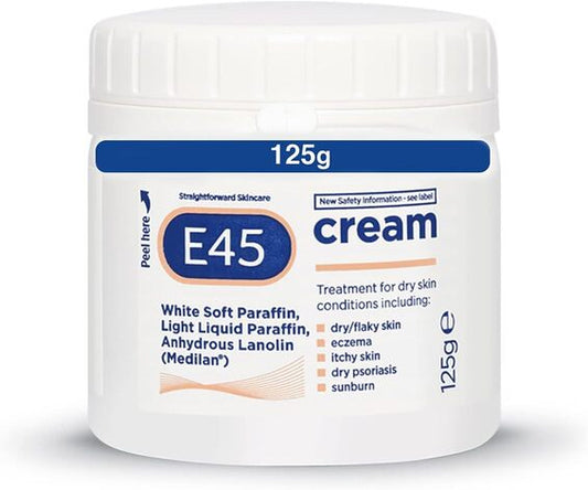 E45 Cream 125 g – Moisturiser for Dry Skin and Sensitive Skin