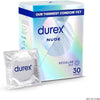 Durex Nude Condoms, Regular Fit, 30s, Extra Thin, Easy On Shape, Secure