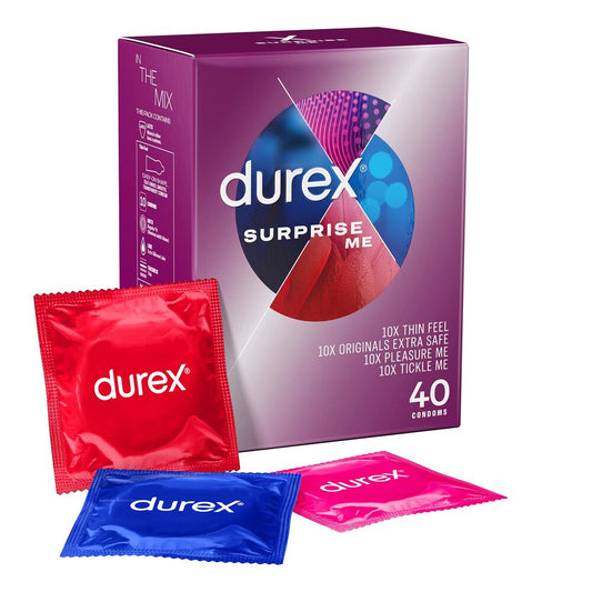 Durex Surprise Me Condoms, 40s, Variety Pack, Thin Feel, Originals Extra Safe