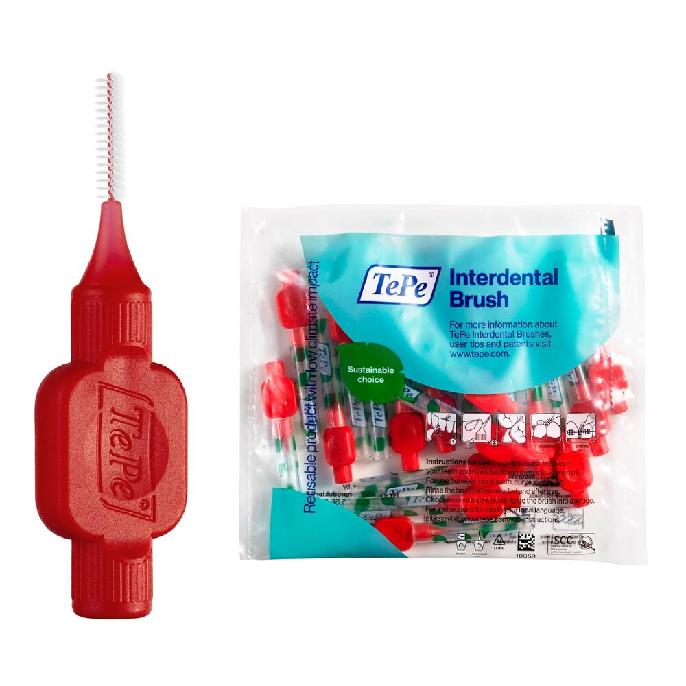 TePe Interdental Brush, Original, Red, 0.5 mm/ISO 2, 20pcs