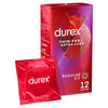 Durex Thin Feel Extra Lube Condoms, Regular Fit, 12s, Secure, Natural Latex