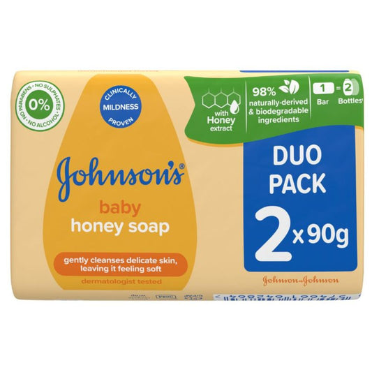 Johnson's Baby Honey soap Duo, Yellow, 90 g (Pack of 2)